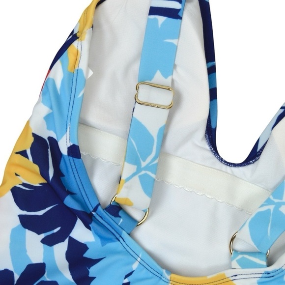 Apt. 9 Tropical Floral Print V Neck One Piece Swimsuit Size Small NWT - Picture 6 of 8